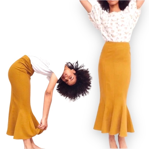 Christy Dawn Dresses & Skirts - CHRISTY DAWN ALMA SKIRT IN MUSTARD - sz XS - marigold yellow ruffle midi pleated